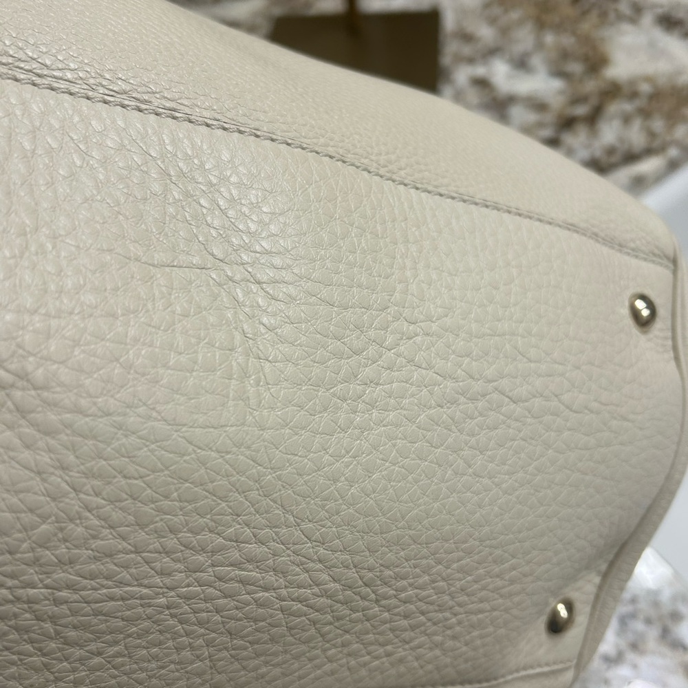 Gucci Large bamboo handle Shopper Tote with Fox Fur Bag Charm And Bag Strap - Picture 7 of 16